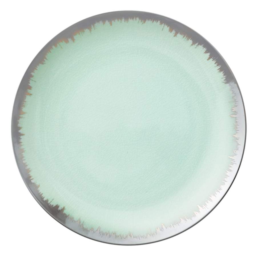 Aura Sea Glass Platinum Brushstroke Dinner Plate by Kim Seybert-1
