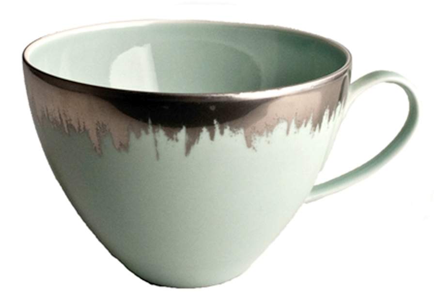 Aura Sea Glass Platinum Brushstroke Flat Cup by Kim Seybert-1