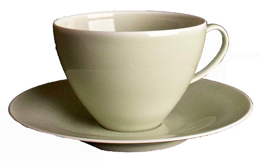 Crackle Spearmint Flat Cup & Saucer Set by Kim Seybert-1