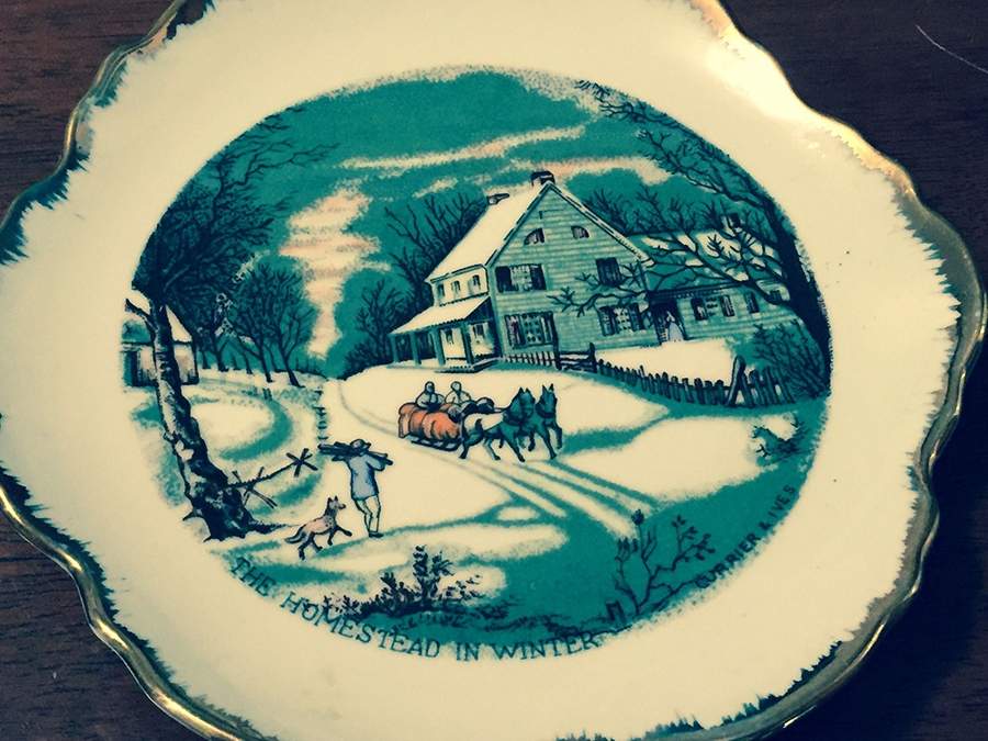 Currier & Ives Salad Plate by Korea-1
