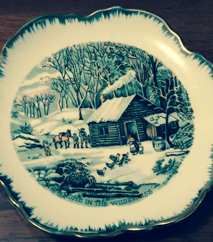 Currier & Ives Salad Plate by Korea-1