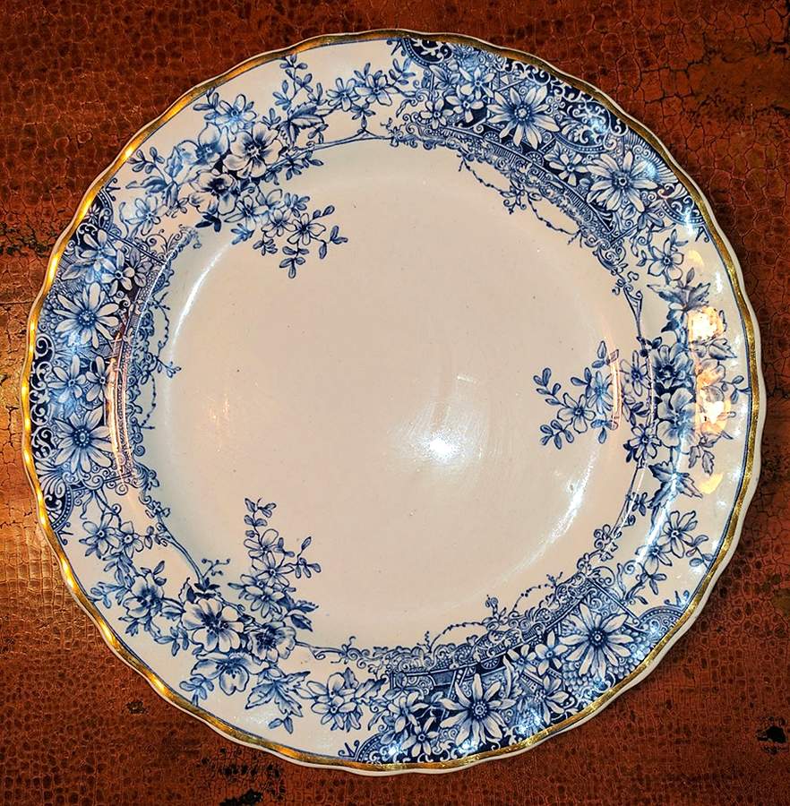 Stirling Blue (Gold Trim) Dinner Plate by Keeling & Co-1