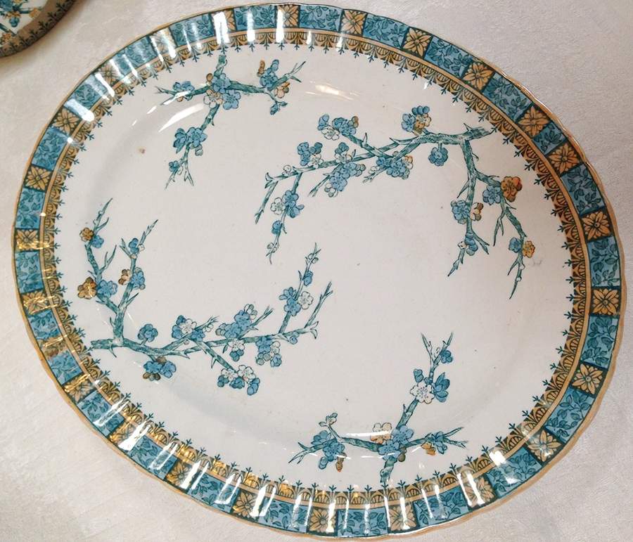 Thorn Blue & Yellow Dinner Plate by Keeling & Co-1