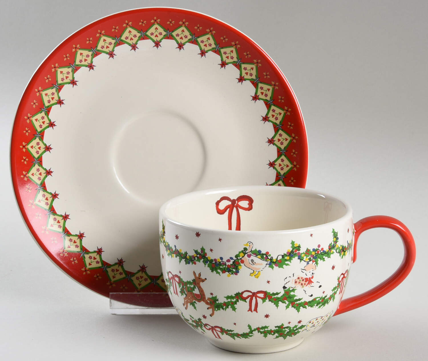 Christmas Collection Flat Cup & Saucer Set by Cath Kidston-1