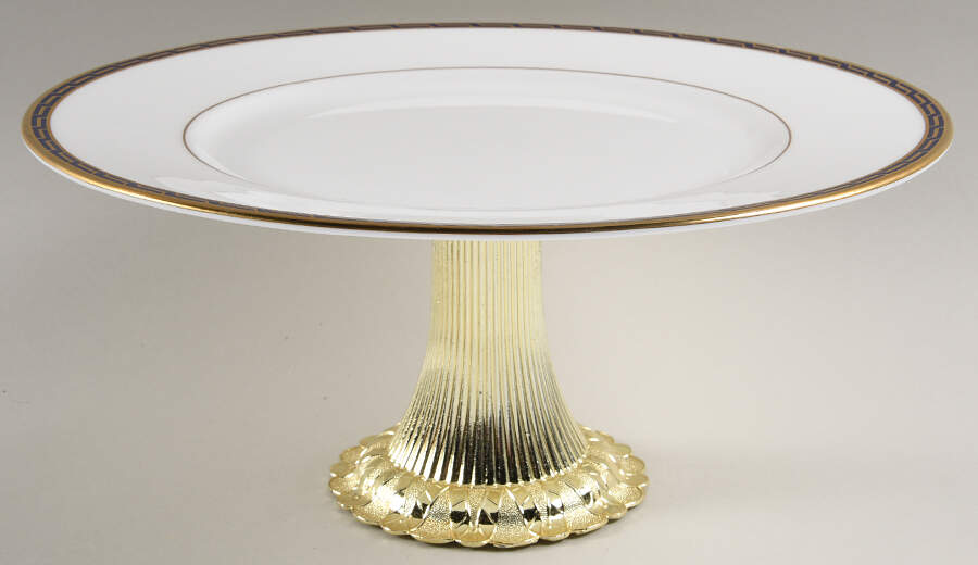 Aegean Cobalt Cake Stand with 4"-5" Metal Pedestal  Hc by Lenox-1