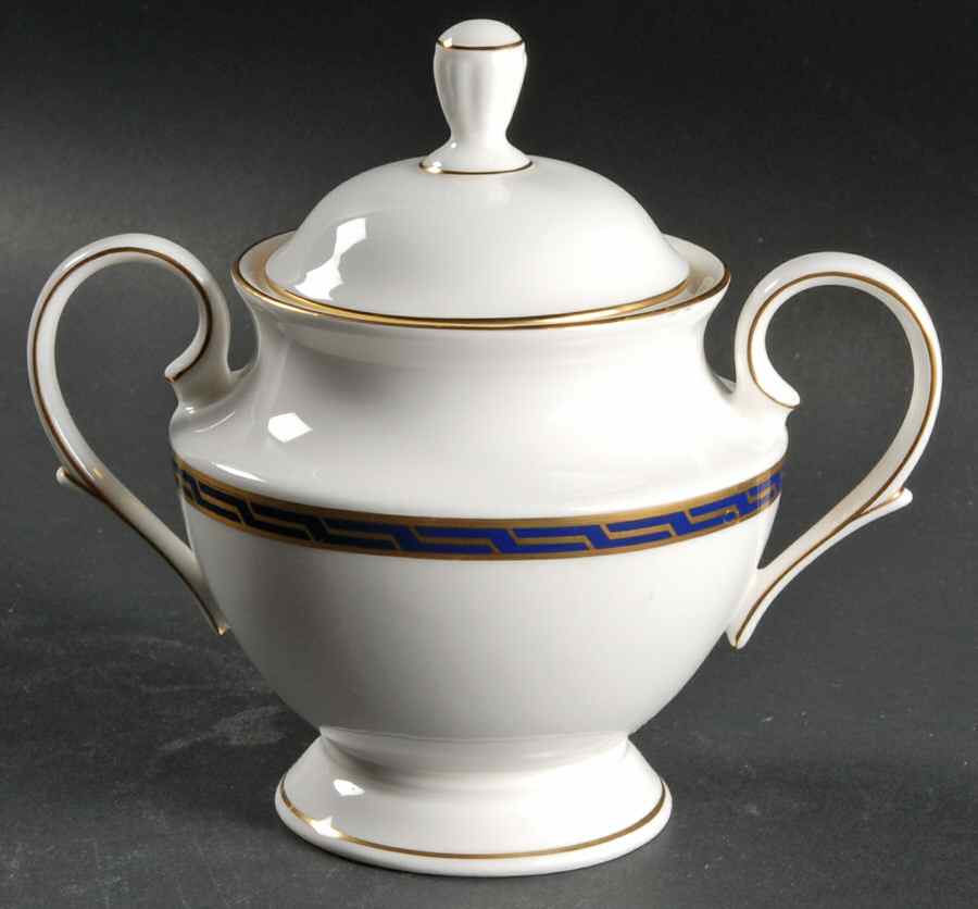 Aegean Cobalt Sugar Bowl & Lid by Lenox-1