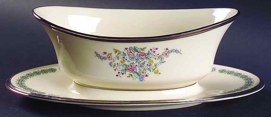 Ascot Gravy Boat with Attached Underplate by Lenox-1