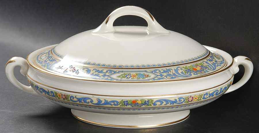 The Autumn (Black Or Green Stamp) Round Covered Vegetable by Lenox-1