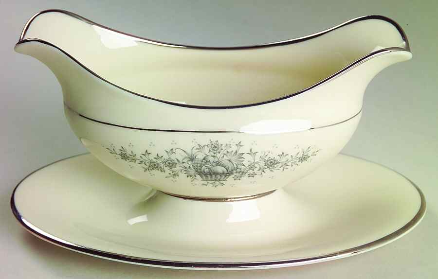 Beacon Hill (Older) Gravy Boat with Attached Underplate by Lenox-1