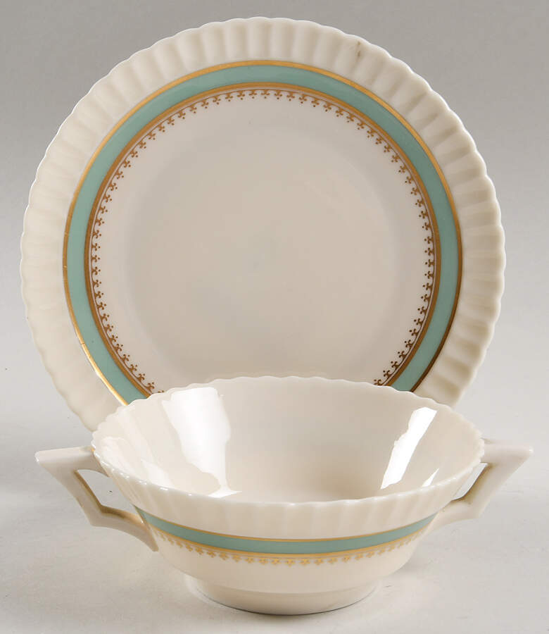 Berkeley Flat Cream Soup Bowl & Dessert Plate/Saucer Set by Lenox-1