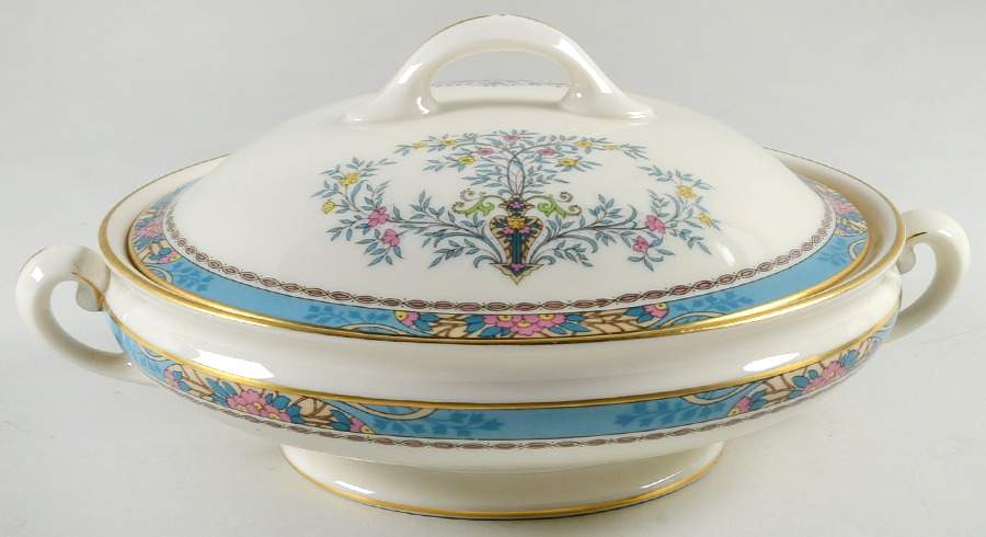 Blue Tree (Gold Trim) Round Covered Vegetable by Lenox-1