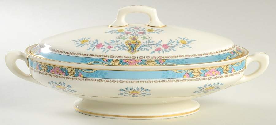 Blue Tree (Gold Trim) Oval Covered Vegetable by Lenox-1