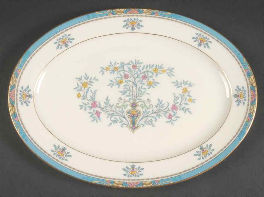 Blue Tree (Gold Trim) 13" Oval Serving Platter by Lenox-1