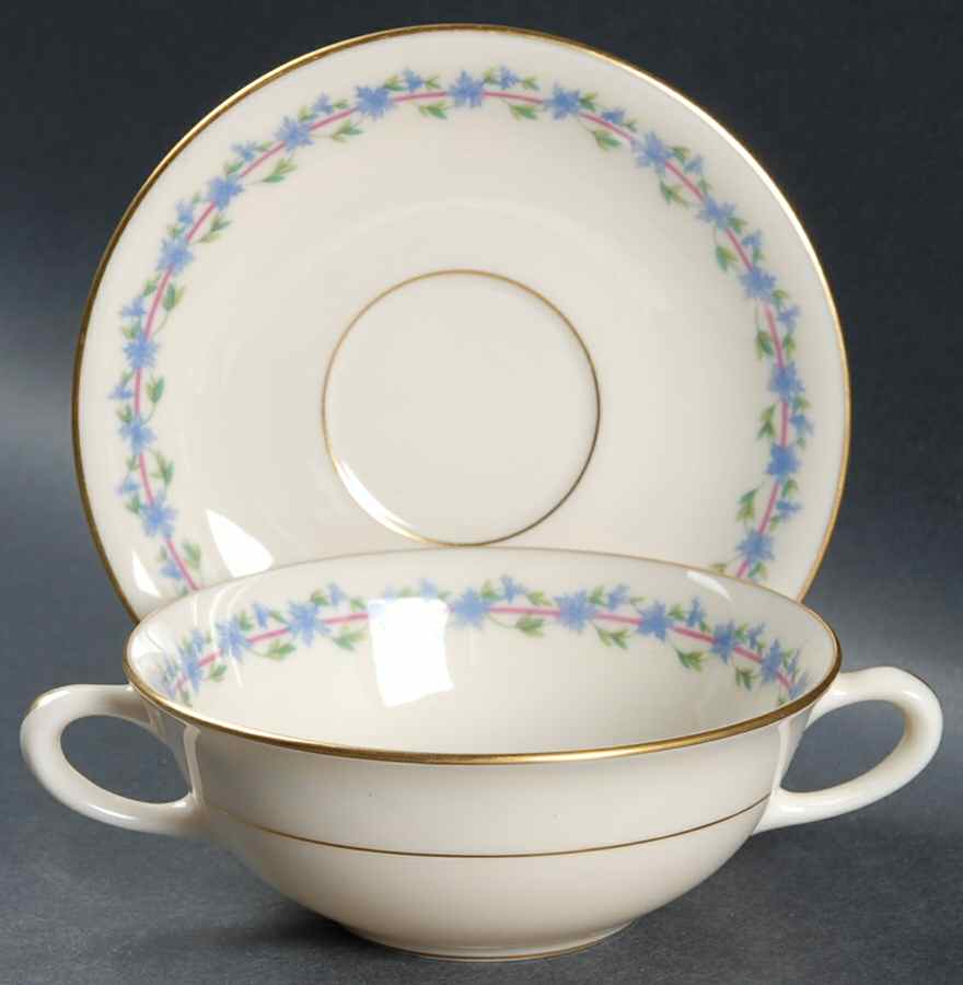Caprice Flat Cream Soup Bowl & Saucer Set by Lenox-1