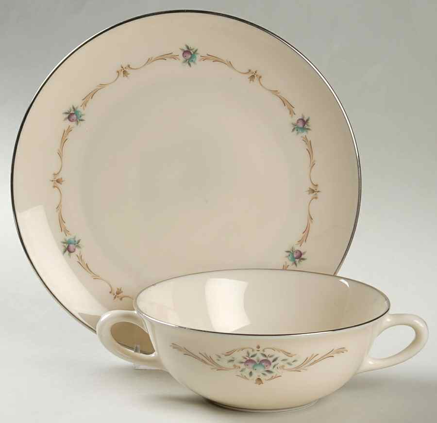 Capri Flat Cream Soup Bowl & Saucer Set by Lenox-1