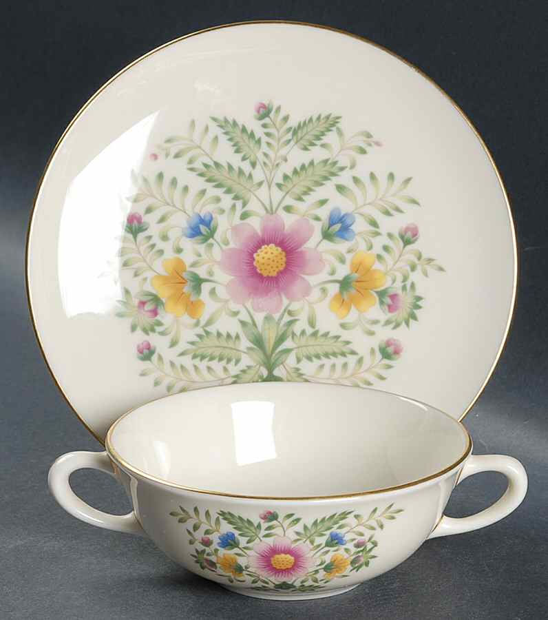 Cascade Flat Cream Soup Bowl & Dessert Plate/Saucer Set by Lenox-1