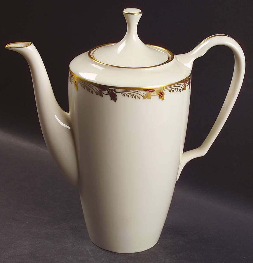 Essex Maroon (Smooth) Coffee Pot & Lid by Lenox-1