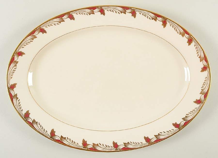 Essex Maroon (Smooth) 16" Oval Serving Platter by Lenox-1