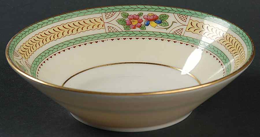 Floralia (Green Yellow Wreath) Coupe Cereal Bowl by Lenox-1