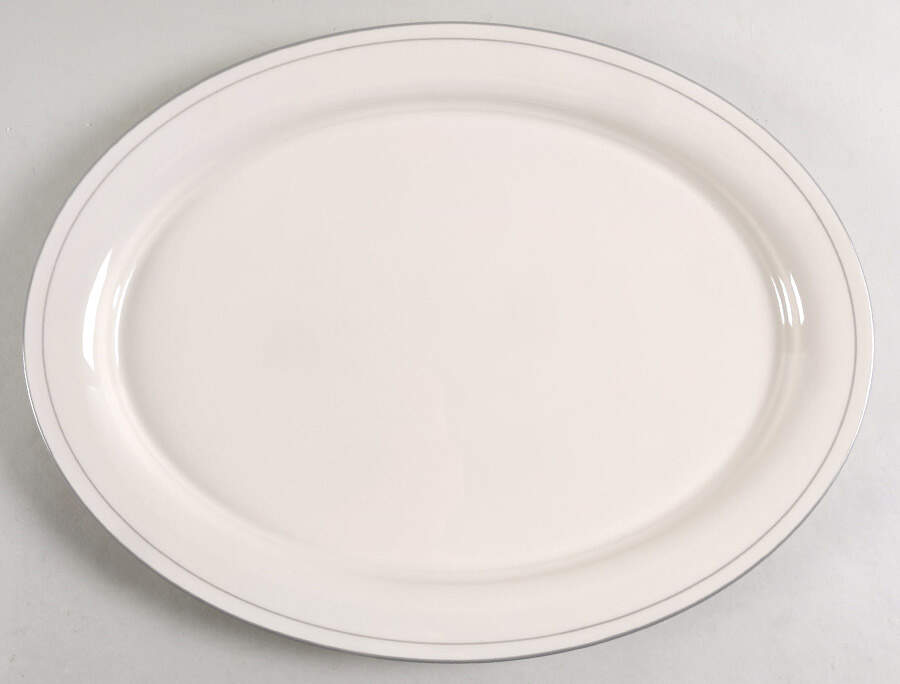 Grey Pinstripes (For the Grey) 14" Oval Serving Platter by Lenox-1