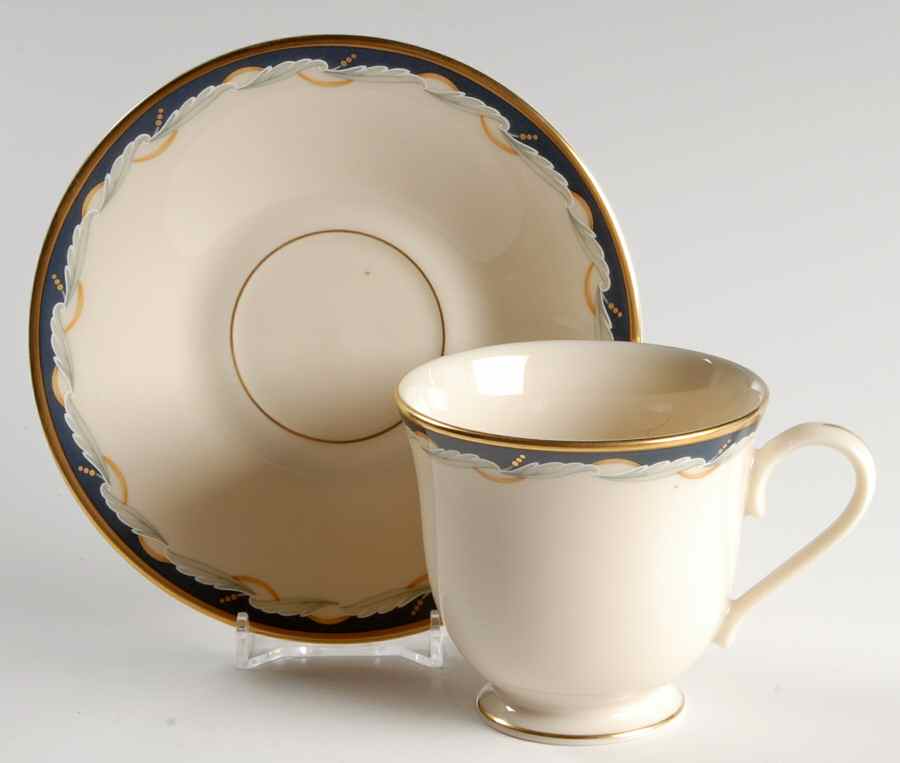 Golden Gate Footed Cup & Saucer Set by Lenox-1