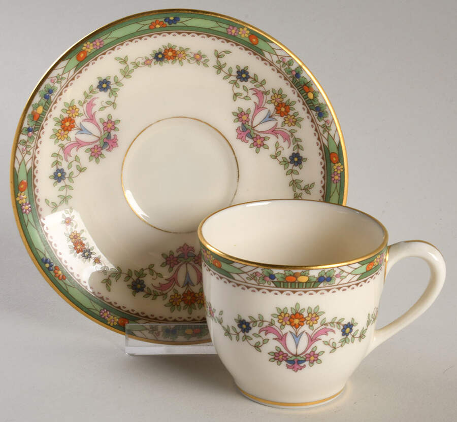 Grenoble Ivory Demitasse Cup & Saucer Set by Lenox-1