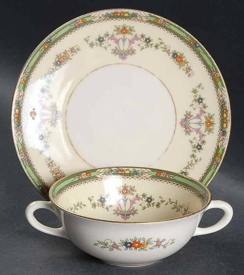 Grenoble Ivory Flat Cream Soup Bowl & Saucer Set by Lenox-1