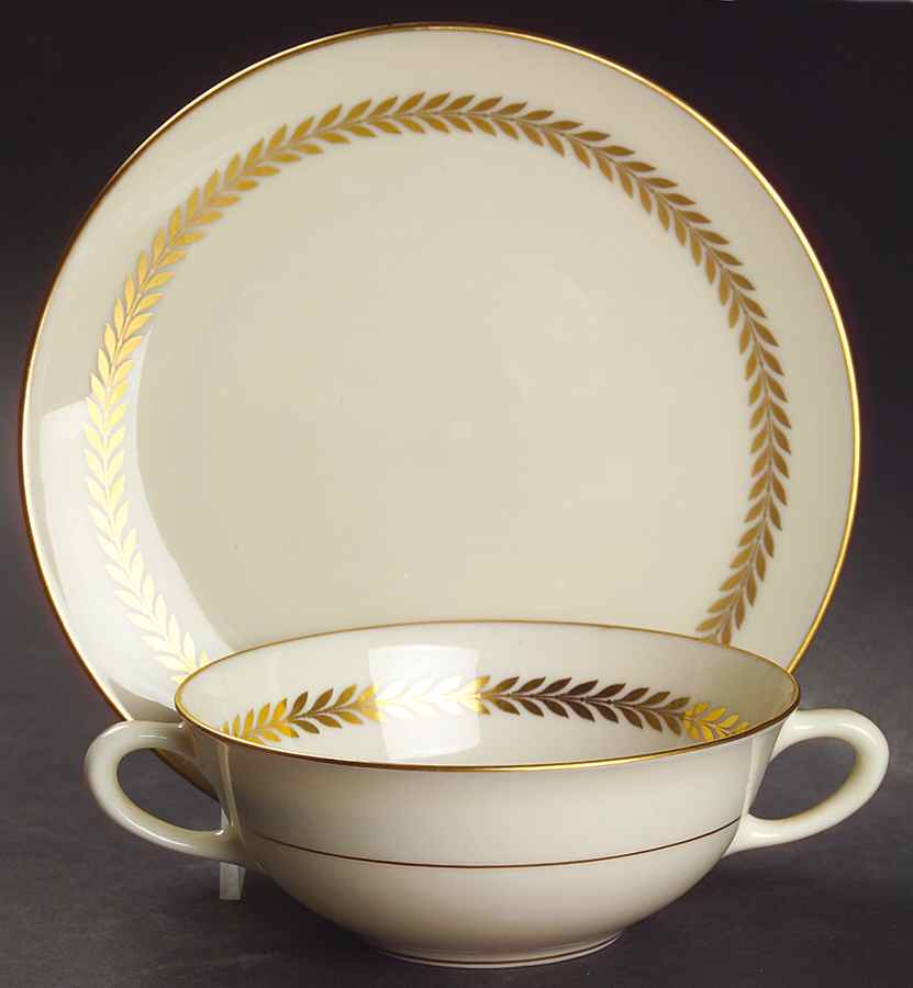 Imperial Flat Cream Soup Bowl & Dessert Plate/Saucer Set by Lenox-1