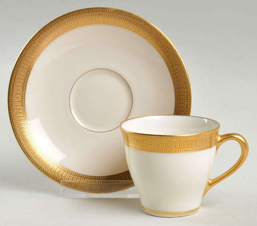 J19 Cream Flat Demitasse Cup & Saucer Set by Lenox-1