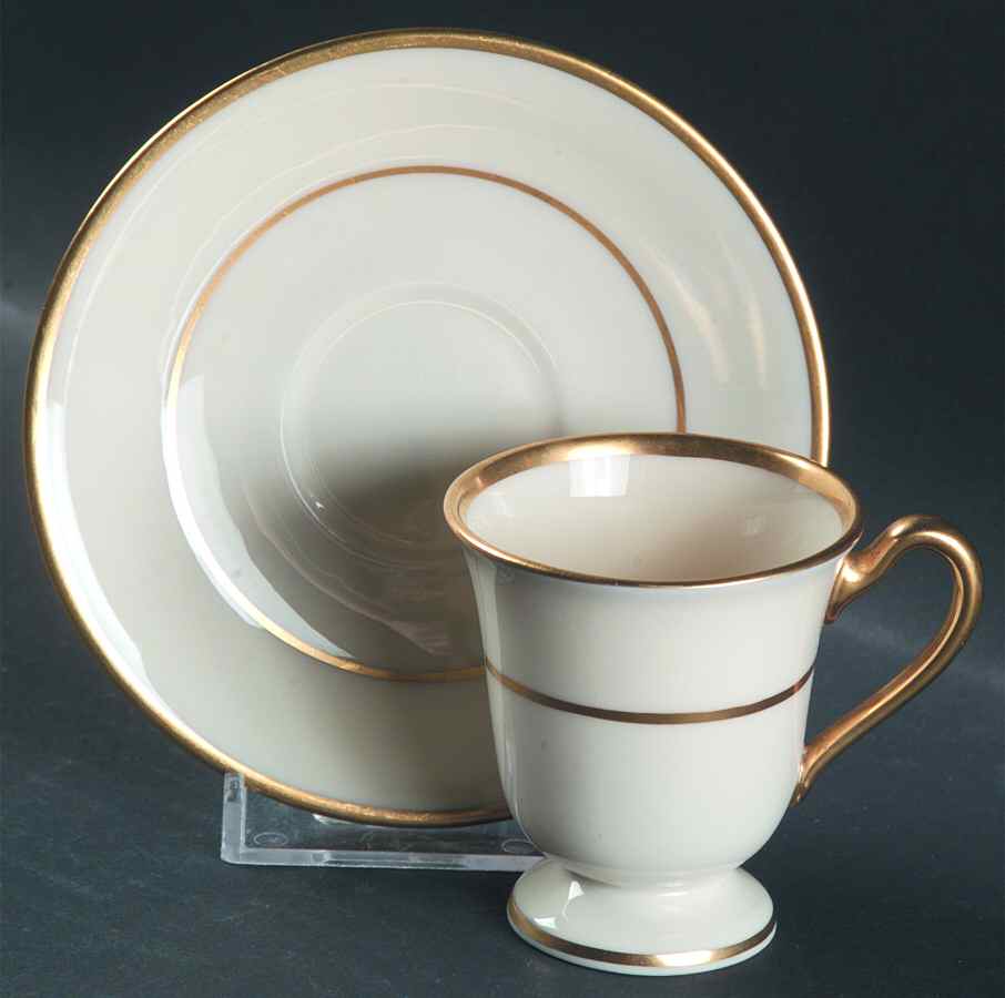 J34 Footed Demitasse Cup & Saucer Set by Lenox-1