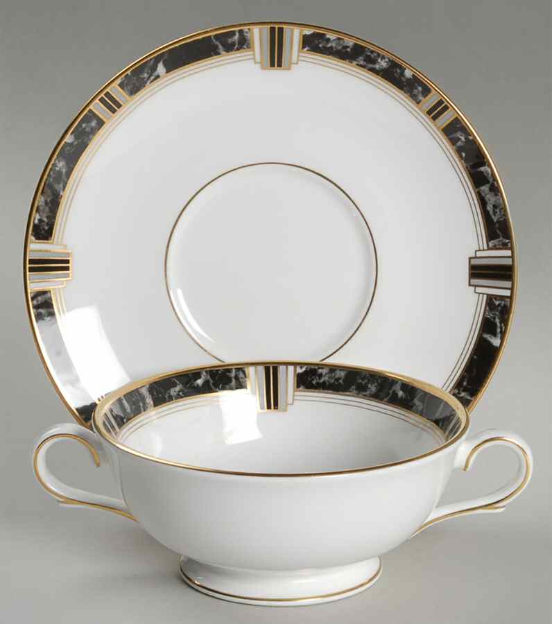 Lenox Classic Modern Footed Cream Soup Bowl & Saucer Set by Lenox-1