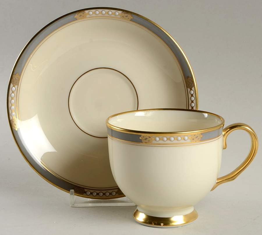 McKinley Footed Cup & Saucer Set by Lenox-1