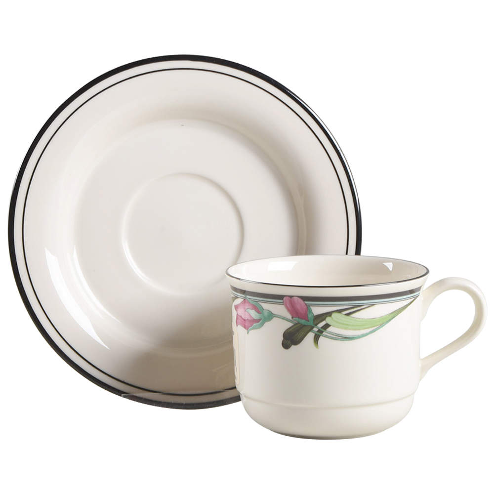 Midnight Blossoms Flat Cup & Saucer Set by Lenox-1