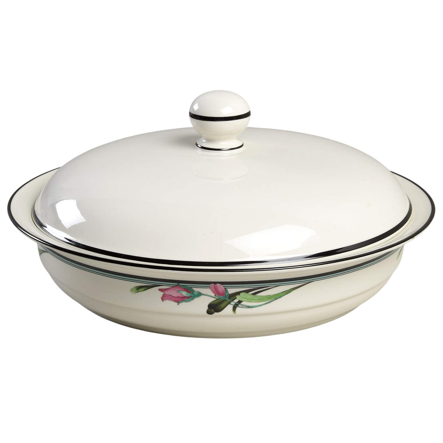 Midnight Blossoms Vegetable-Rd/Cov-Uses Rv9 Base+Casserole Lid by Lenox-1