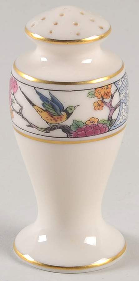 Ming-Birds (Older, Cream, Black Green Stamp) Salt Shaker by Lenox-1