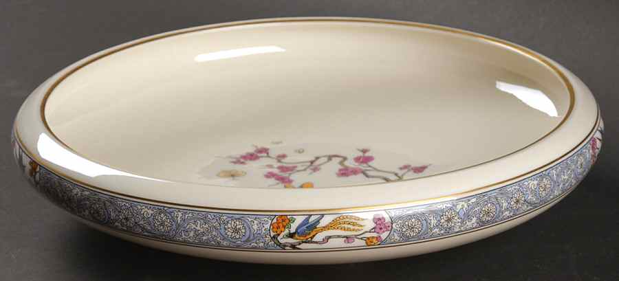 Ming-Birds (Older, Cream, Black Green Stamp) 11" Gardenia Bowl by Lenox-1
