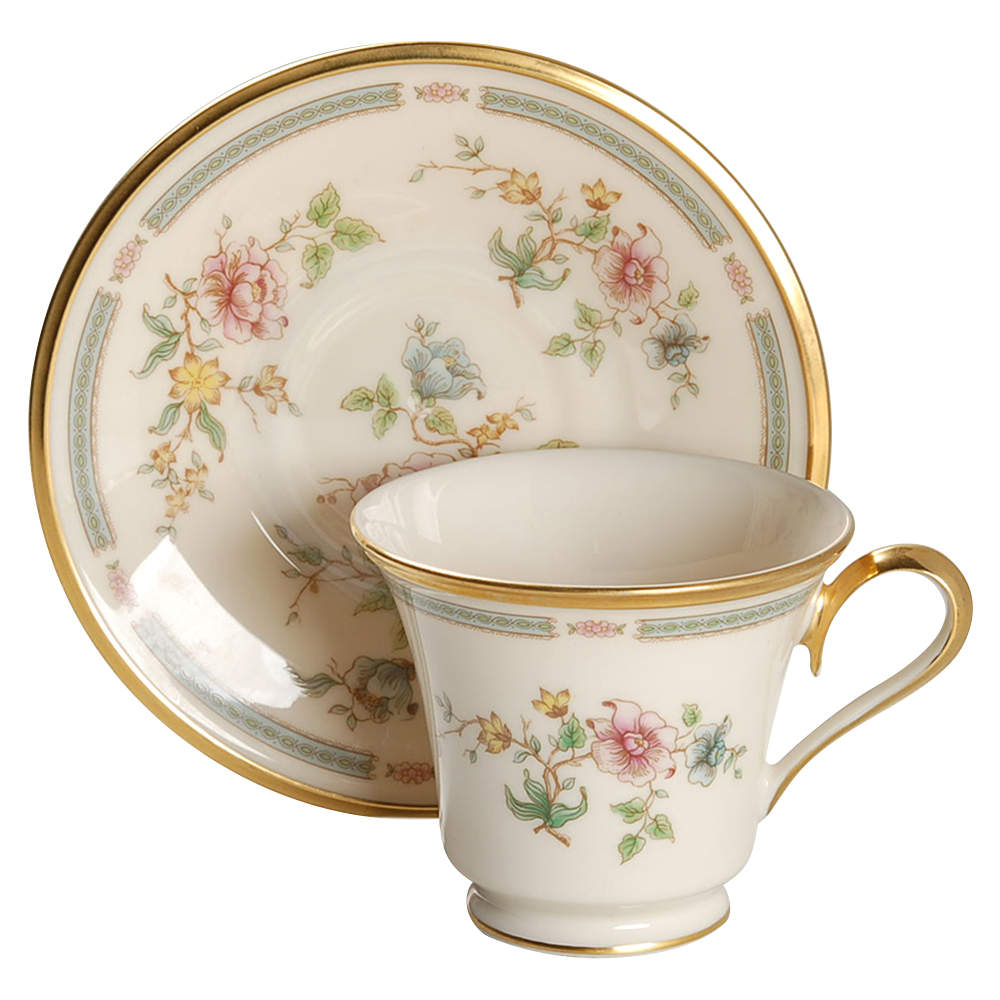 Morning Blossom Footed Cup & Saucer Set by Lenox-1