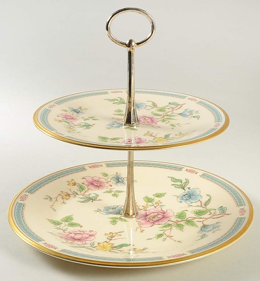 Morning Blossom 2 Tiered Serving Tray (Dinner & Salad Plate) by Lenox-1