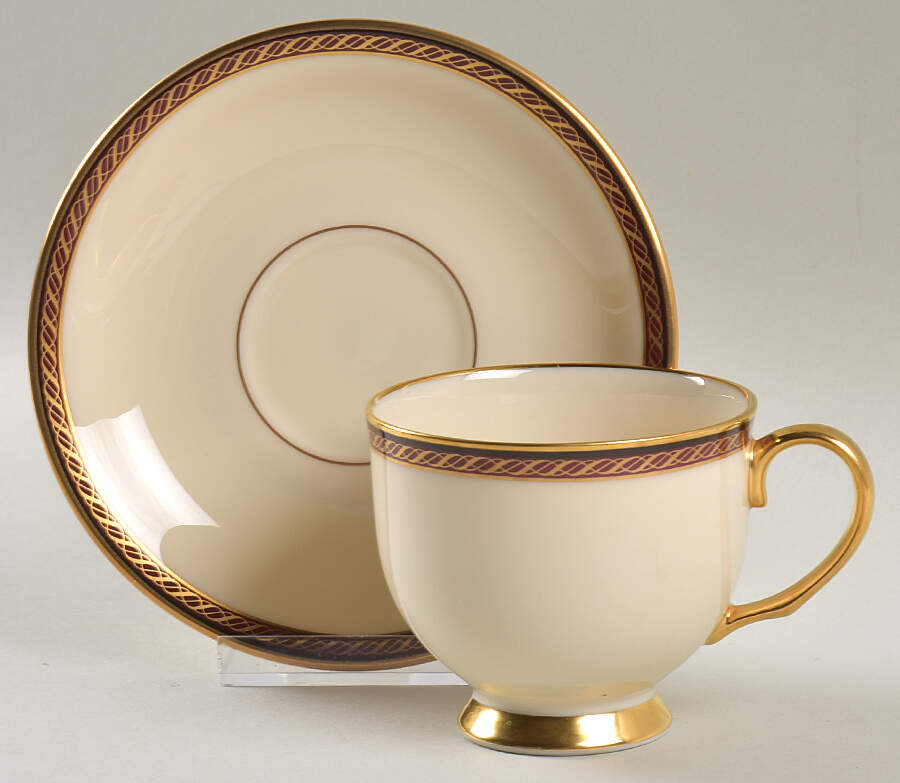Monroe Footed Cup & Saucer Set by Lenox-1