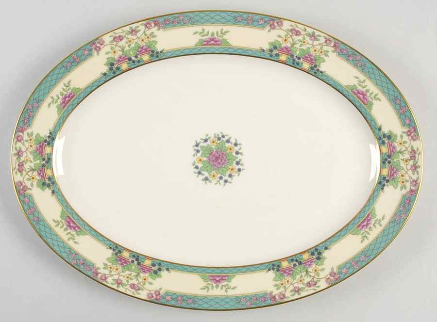 Monticello (Older Green) 15" Oval Serving Platter by Lenox-1