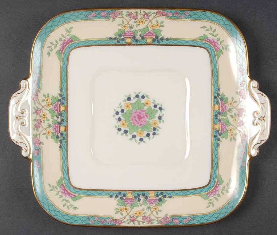 Monticello (Older Green) 10" Square Cake Plate by Lenox-1
