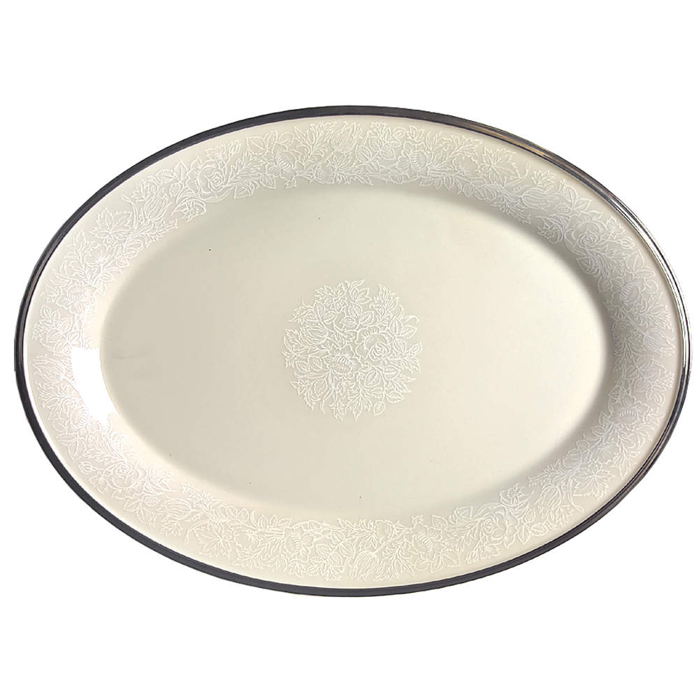 Moonspun 16" Oval Serving Platter by Lenox-1