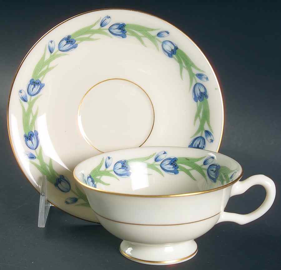 Natoma White Footed Cup & Saucer Set by Lenox-1