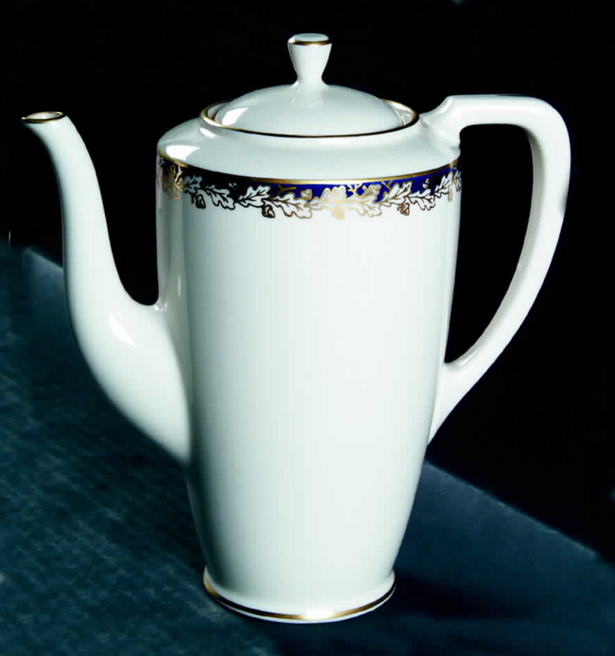 Oakleaf Cobalt Blue (All Cream) Coffee Pot & Lid by Lenox-1