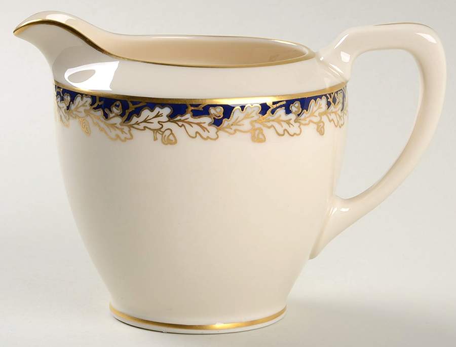 Oakleaf Cobalt Blue (All Cream) Creamer by Lenox-1
