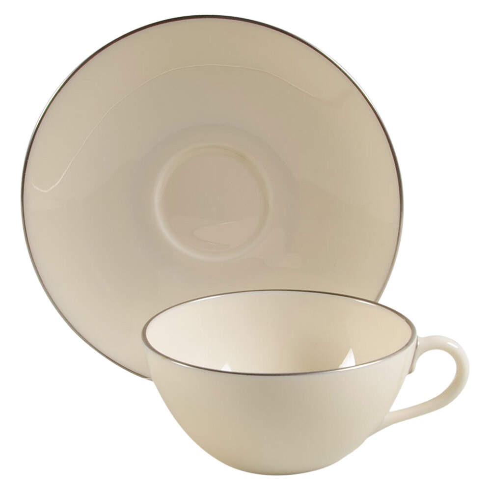 Olympia Platinum Flat Cup & Saucer Set by Lenox-1