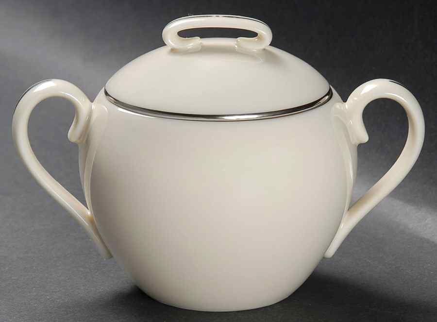 Olympia Platinum Sugar Bowl & Lid by Lenox-1