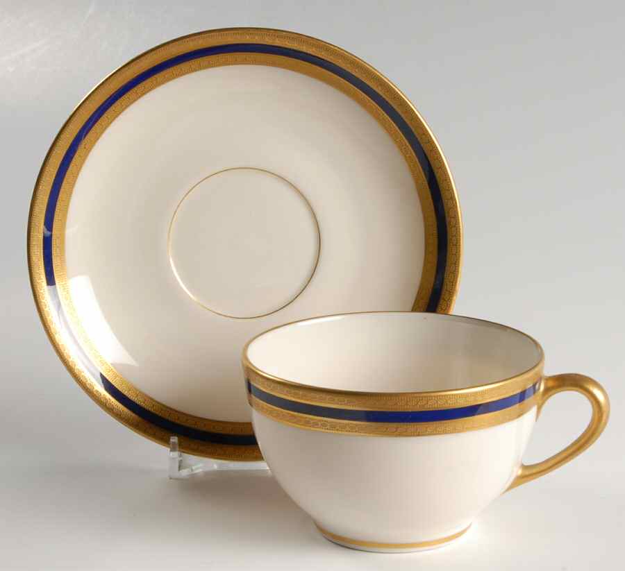 P72 Cobalt Blue Flat Cup & Saucer Set by Lenox-1