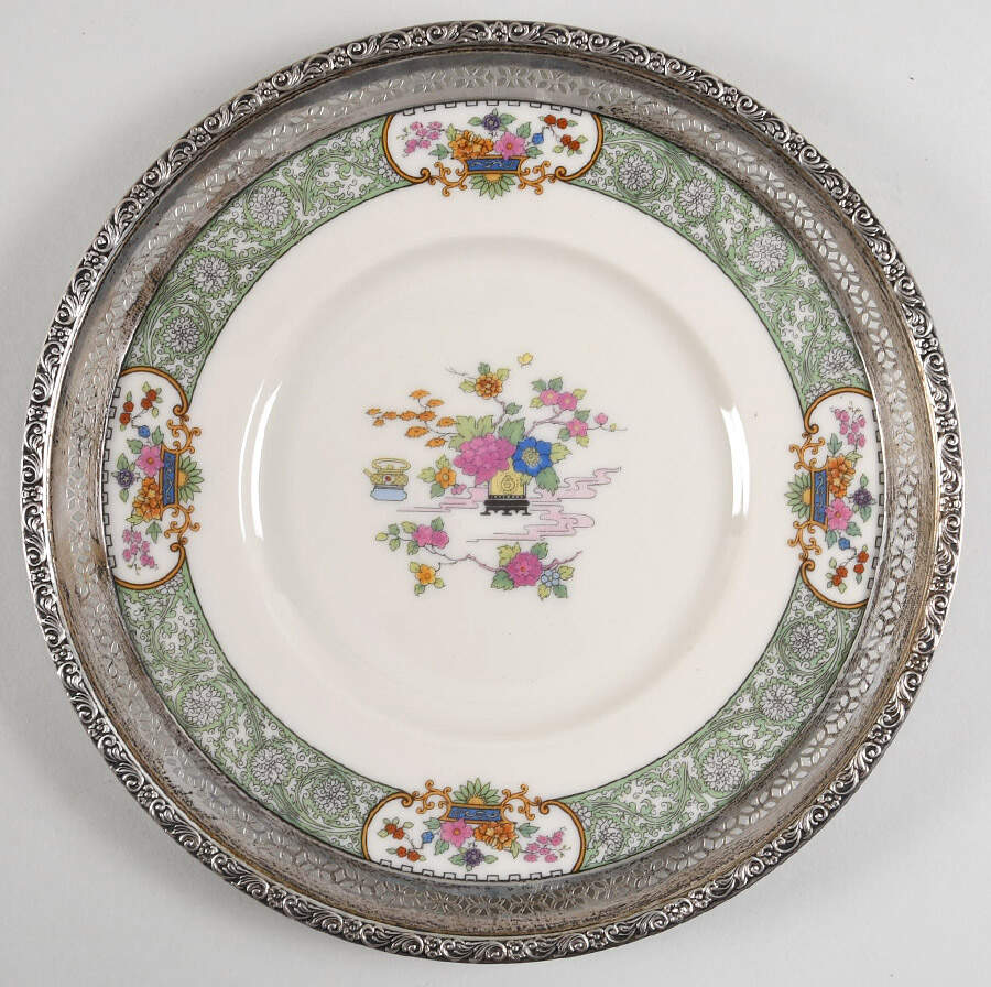 Peking Luncheon Plate with Sterling Rim by Lenox-1