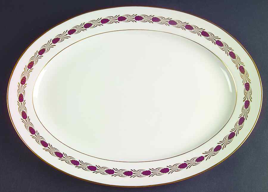 Pinehurst Maroon 13" Oval Serving Platter by Lenox-1
